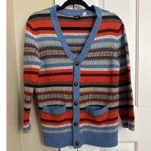BDG Urban Outfitters Cardigan Sweater Striped Pockets Knitwear‎ Lambswool Blend
